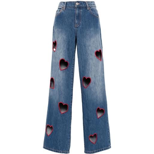 alice + olivia jeans karrie con dettaglio cut-out - blu