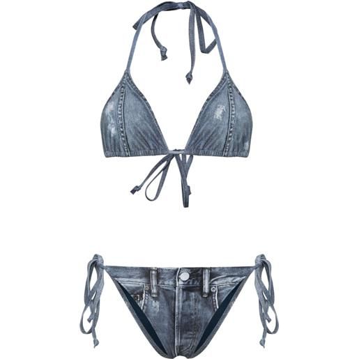 Acne Studios slip bikini con stampa denim - blu