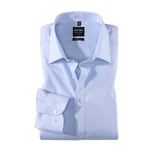 Olymp uomo camicia business a maniche lunghe level five, body fit, new york kent, hellblau 10,41