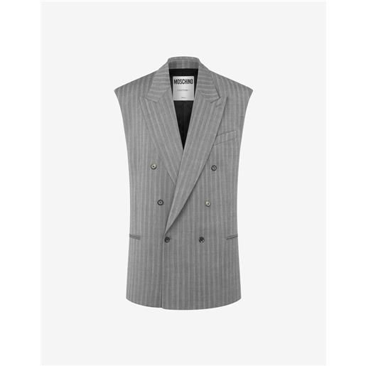 Moschino gilet oversize in lana herringbone