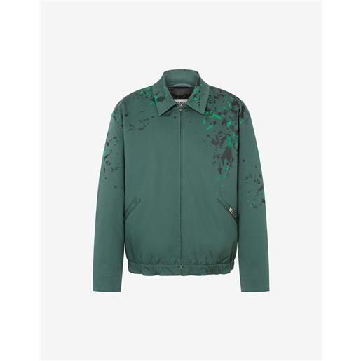 Moschino giacca in gabardina stretch painted effect