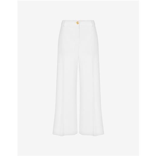 Moschino pantalone cropped in cady gold button