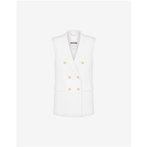 Moschino gilet in cady stretch gold buttons