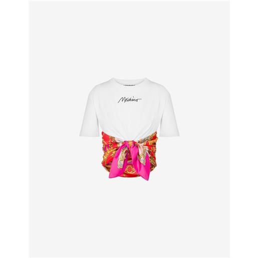 Moschino t-shirt cropped scarf detail