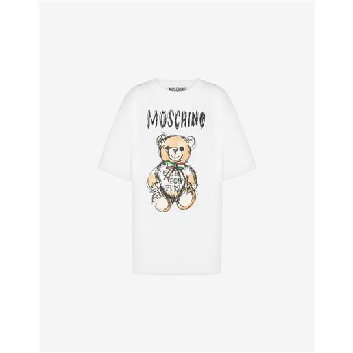 Moschino t-shirt in jersey organico drawn teddy bear