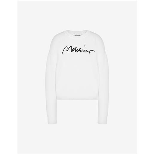 Moschino pullover in misto cotone logo embroidery