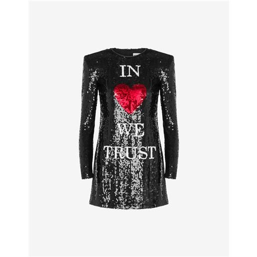 Moschino abito in paillettes in love we trust