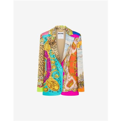 Moschino giacca in twill scarf print