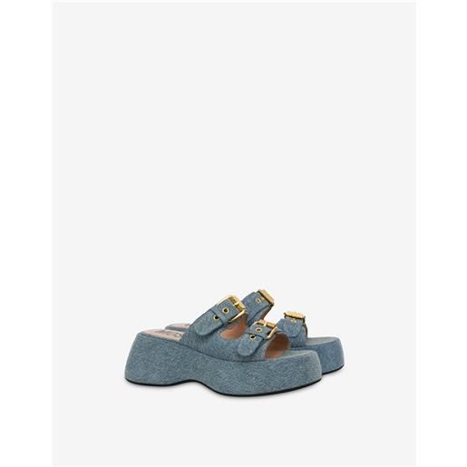 Moschino sandali platform in denim Moschino buckles