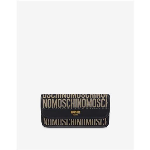 Moschino clutch in nylon allover logo