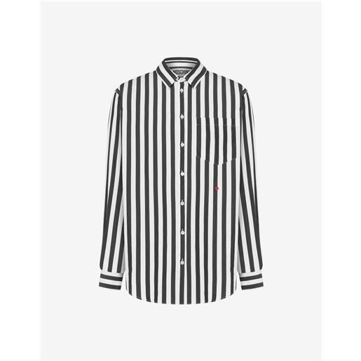 Moschino camicia in popeline archive stripes