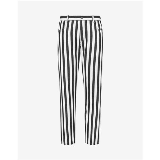 Moschino pantalone in misto cotone archive stripes