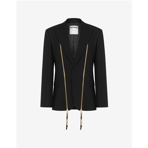 Moschino giacca in gabardina stretch zipper details