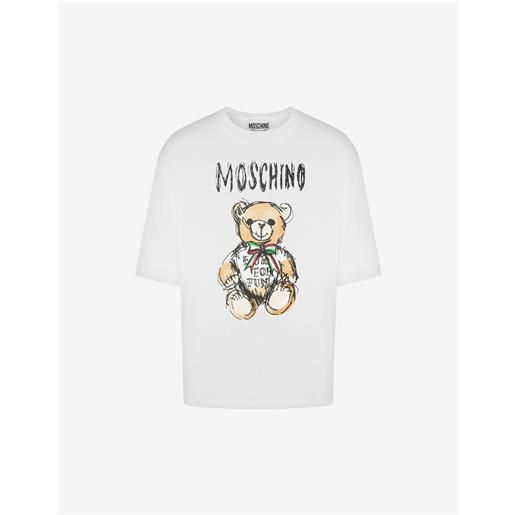 Moschino t-shirt in jersey organico drawn teddy bear