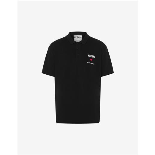 Moschino polo in piquet in love we trust