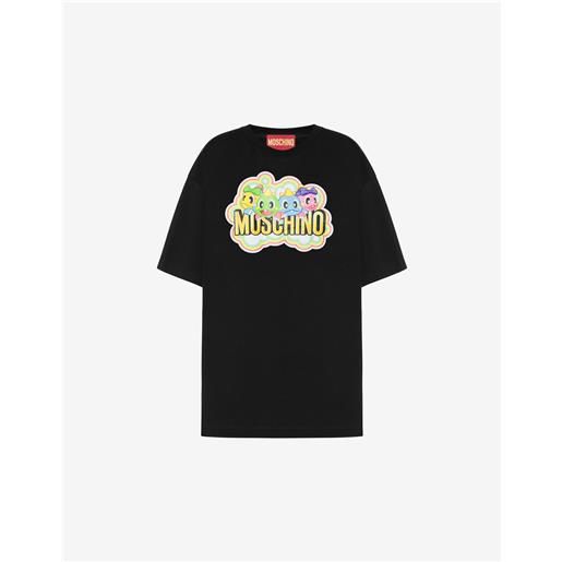 Moschino t-shirt oversize con stampa bubble booble
