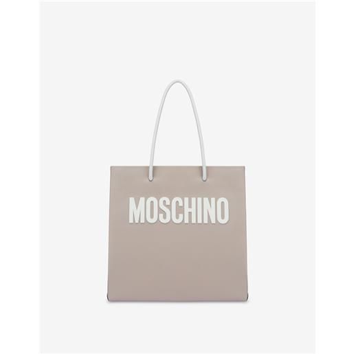 Moschino shopper in vitello lettering logo