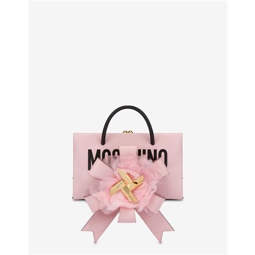 Moschino piccola shopper in nappa leather flower