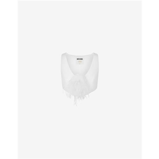 Moschino gilet cropped in enver satin flower