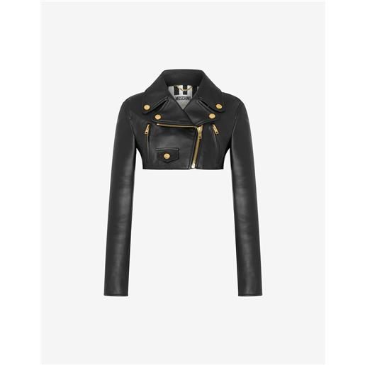 Moschino biker cropped in nappa