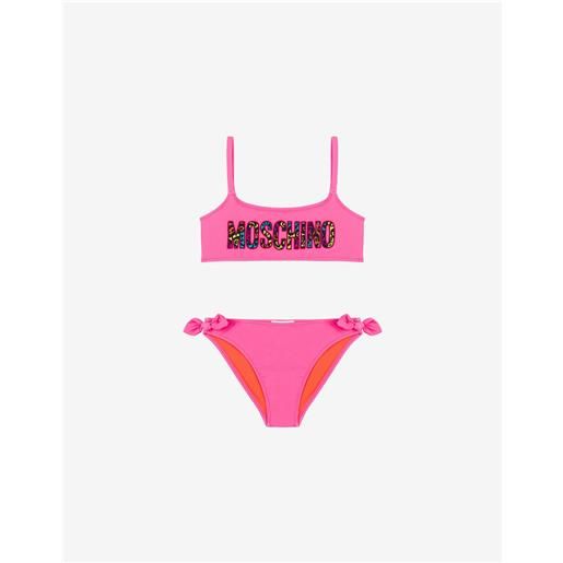 Moschino bikini in lycra animalier logo print