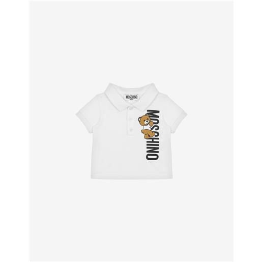 Moschino polo in piquet teddy logo