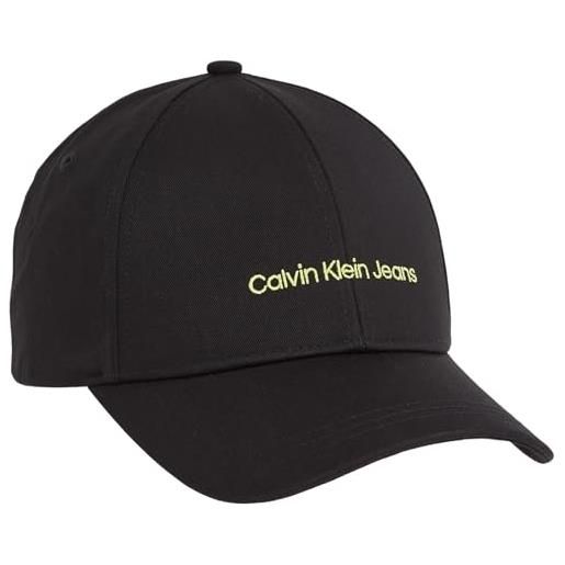 Calvin Klein Jeans calvin klein cappellino uomo institutional cappellino da baseball, nero (black/sharp green), taglia unica