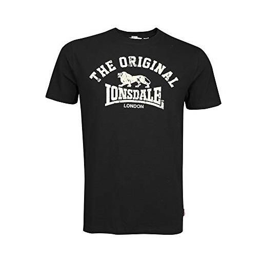 Lonsdale t-shirt manica corta original, regular fit, nero, l