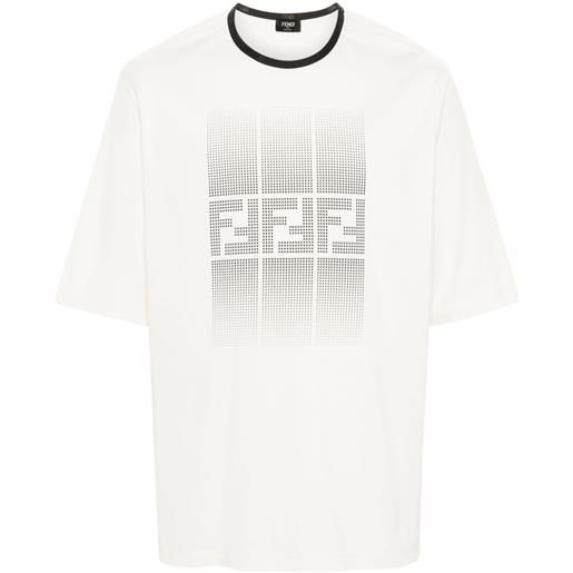 FENDI t-shirt con motivo ff - toni neutri