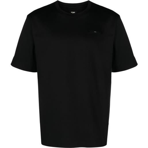 FENDI t-shirt girocollo con applicazione - nero