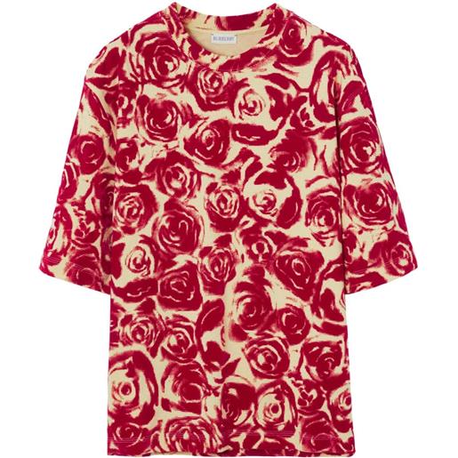 Burberry t-shirt girocollo con stampa - rosso