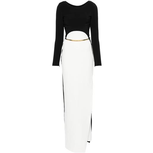 Elisabetta Franchi abito lungo con design color-block - bianco
