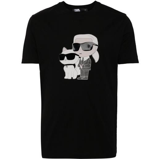 Karl Lagerfeld t-shirt ikonik karl & choupette - nero