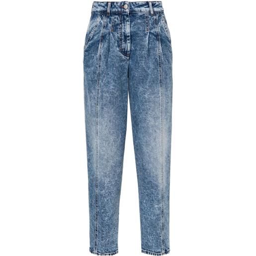 Peserico jeans affusolati con lavaggio acido - blu