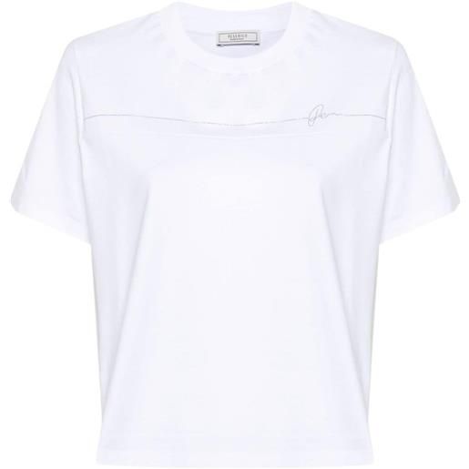 Peserico t-shirt con decorazione collana - bianco