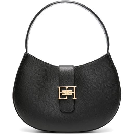 Elisabetta Franchi borsa tote con placca logo - nero