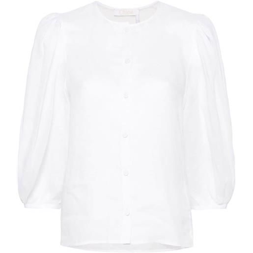 Chloé camicia con maniche a palloncino - bianco