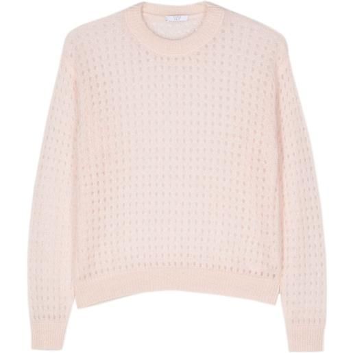 Peserico maglione con lavorazione traforata - rosa