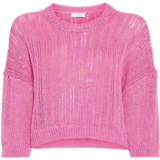 Peserico maglione con maniche a 3/4 - rosa