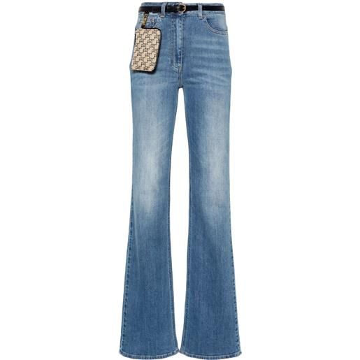 Elisabetta Franchi jeans svasati con monogramma - blu