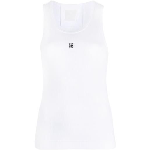 Givenchy top smanicato con logo 4g - bianco