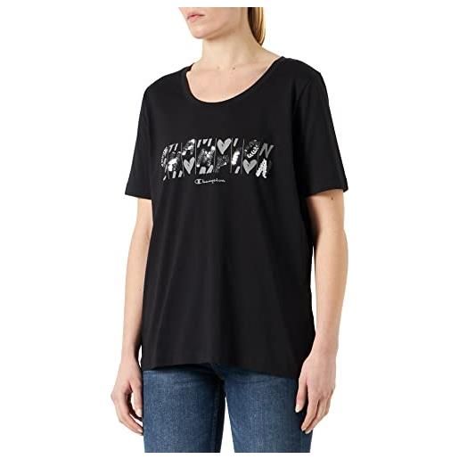 Champion legacy easywear 2.0 s/s t-shirt, nero, s donna