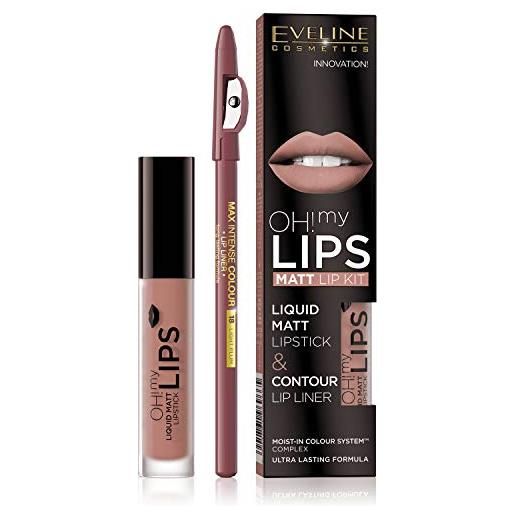 Eveline Cosmetics set eveline oh my lips labial acabado mate + lápiz de labios