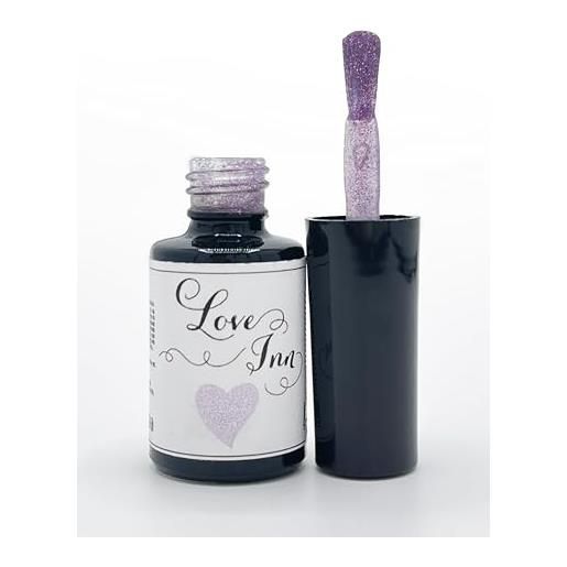 LOVE INN set smalti semipermanenti per unghie - smalto semipermanente, effetto gel unghie (viola + glitter)