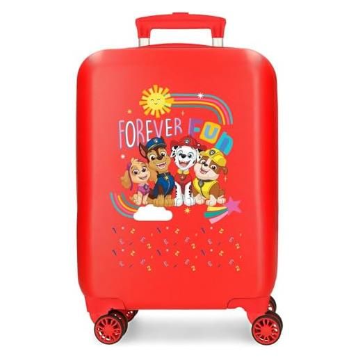 Paw Patrol forever fun valigia da cabina rossa 33 x 50 x 20 cm rigida abs chiusura a combinazione laterale 28,4 l 2 kg 4 ruote doppie bagaglio a mano, rosso, valigia cabina