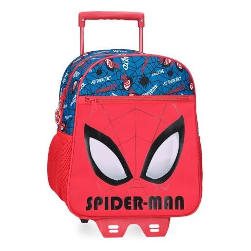 Marvel joumma spiderman authentic zaino scuola con carrello rosso 27 x 33 x 11 cm poliestere 9,8 l, rosso, zaino scuola con carrello