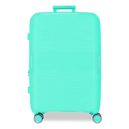 Movom inari valigia grande blu 54 x 78 x 32 cm rigida polipropilene chiusura tsa 113l 4,58 kg 4 ruote doppie, blu, valigia grande