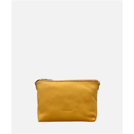 Visona california borsa mini bag pochette, pelle giallo anans