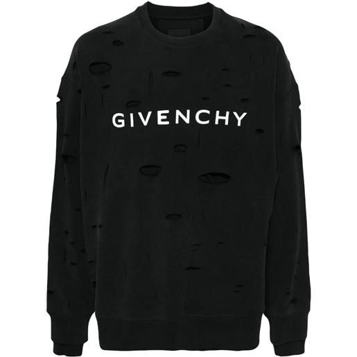 Givenchy felpa a coste con stampa - nero