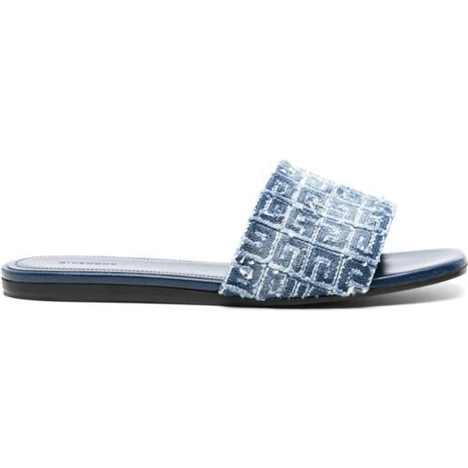 Givenchy sandali slides con monogramma 4g - blu